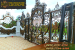 Foto hasil pemasangan pintu pagar besi tempa mewah di Banjarmasin